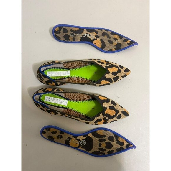 Rothy's Pointed Toe Flats Large Leopard Print Sz 9 - Picture 8 of 8